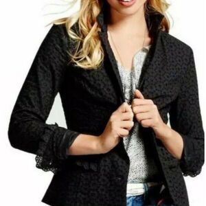 CAbi Black Eyelet Bold Blazer Flamenco Jacket  Women’s 6 Spring Lightweight 5293